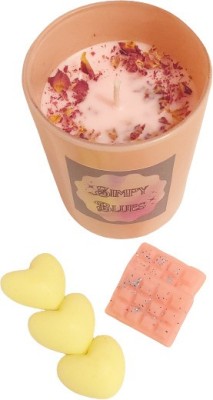 SIMPY BLUES Luxury Dark rose scented candle with Rose petals ( Pack of 1) Candle(Pink, Pack of 1)