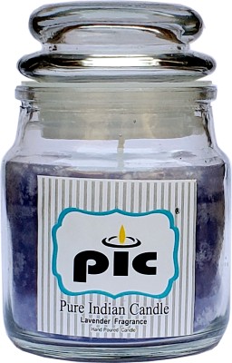 PIC Handpourd Lavender Scented Jar Wax Candle(Purple, Pack of 1)