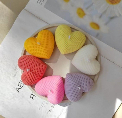 Crown's Queue Heart Shaped Scented Candle in Set of 6 different fragrance Candle(Pink, Orange, Purple, Red, White, Green, Pack of 6)