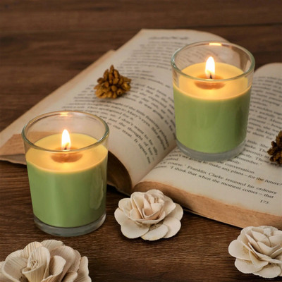 TAJMITA LEMONGRASS CANDLS Candle(Green, Pack of 2)