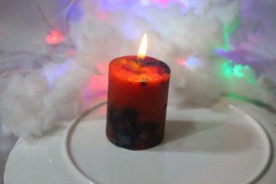 tanishk Small Marble Pillar Candle (pack of 1) Candle(Multicolor, Pack of 1)