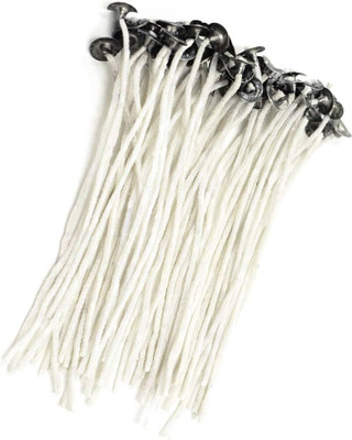 JAINIK 5 INCHES WAX COATED LONG LASTING CANDLE MAKING WICK THREAD Candle(White, Pack of 25)
