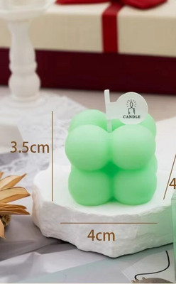 Aatman Enterprise Bubble Cube (2 Layer) Candle(Green, Pack of 1)