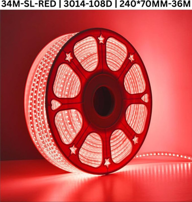 TECHGEAR 2720 LEDs 34 m Red Steady Bulb Rice Lights(Pack of 1)