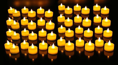 ESP Tea Light Candles Diya Candle(Yellow, Pack of 24)
