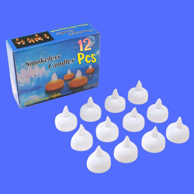 FlyTouch LED Floating Smokeless Flameless Candles for Festival Celebration Decoration Candle(White, Pack of 12)