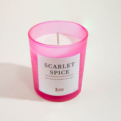 LUMII LIVING White Frosted Jar Candle | Signature collection - Premium Scented soy wax Candle(Pink, Pack of 1)