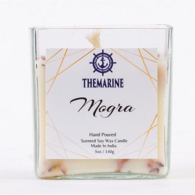 THEMARINE Mogra scented soy wax jar Candle(Multicolor, Pack of 1)