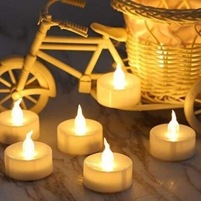 CleanCraft LED Candles Artificial Tea Lights Home Decoration Birthday Anniversary Festival Candle(Multicolor, Pack of 12)