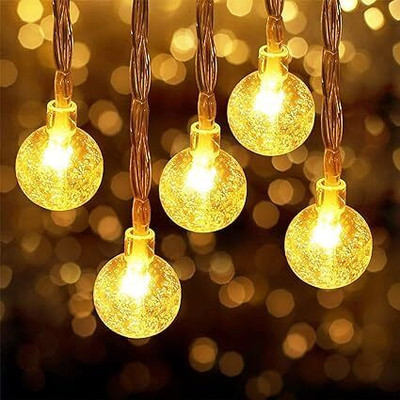 Khan Saar 14 LEDs 3 m Gold Steady Ball Rice Lights(Pack of 1)