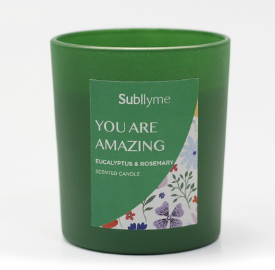Subllyme 7 OZ COLORED GLASS-GREEN Candle(Green, Pack of 1)