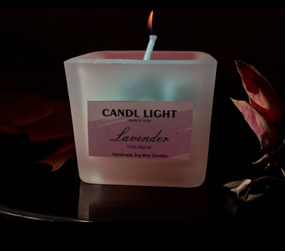SCENTORA NEW25_Mini heart lavender scented frosted votive candle Candle(Blue, White, Pack of 1)