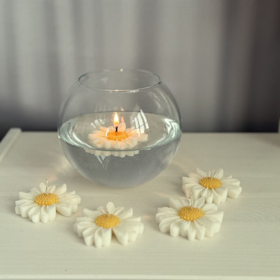 Craft World Daisy Flower Candle(Multicolor, Pack of 5)