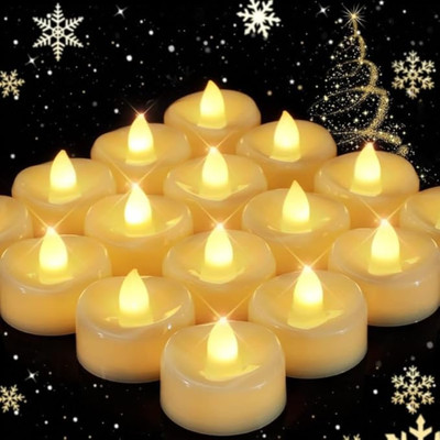 ANTIQ WORLD LED Tealight Candle Festival Diya Lights for Home Decoration Candle(Pack of 12) Candle(White, Pack of 12)