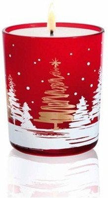 Urbanfix Scented Christmas Red Wax Jar Candle(Red, Pack of 1)