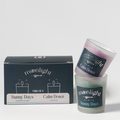 Moonlight Essence Sunny Days & Calm Down Candle(Multicolor, Pack of 2)