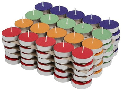 BIndian Tea Light Candle(Multicolor, Pack of 50)