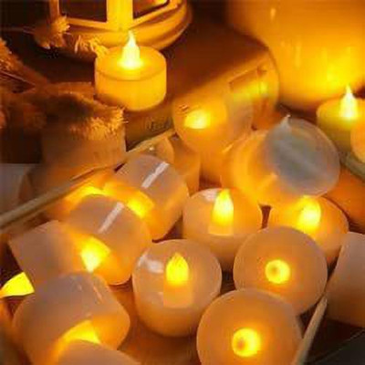 KTOSTON LED Diya Tea Light Diya/Deepak/LED Light/LED Tea Light Candle-3.6 cm, Yellow Candle(Yellow, Pack of 6)