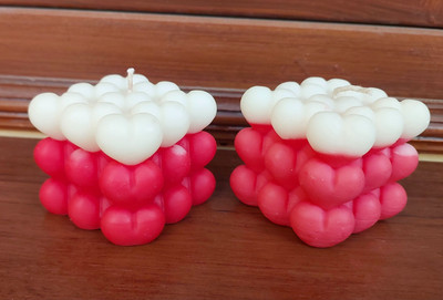 pleasing forest Red::White_Rose,vanila Candle(Red, White, Pack of 2)