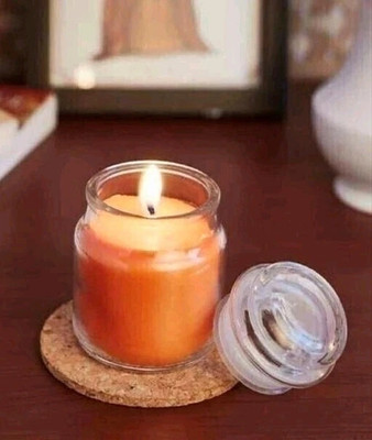 AtheenaAris Handmade Como of 6+1+1 Mandarin Scented Candle total 90 hours Burning Time Candle(Orange, Pack of 8)