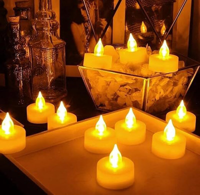 Handybee set of 6 LED tealight candle Candle(White, Pack of 6)