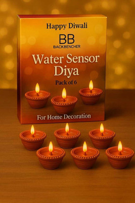 backbenchers water-sensor-LED- diya Candle(Brown, Pack of 6)