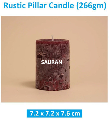 Sauran Rustic Pillar Candle Candle(Red, Pack of 1)