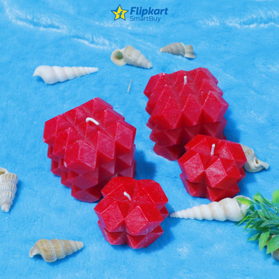 Flipkart SmartBuy Handmade Rose Square , Small Square Scented Candle Candle(Red, Pack of 4)