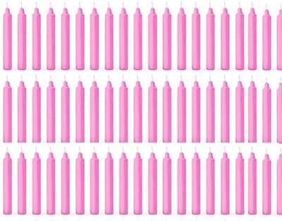 laxmi traders Long Burning Candles – Clean, Steady Flame for Hours Candle(Pink, Pack of 60)