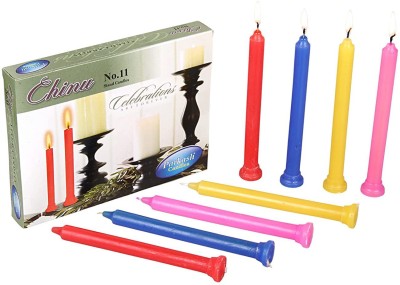 Parkash Candles Chinu-11 Pack of 10 Candles(Multi-Colour)Burning Time-3 hrs Candle(Multicolor, Pack of 1)