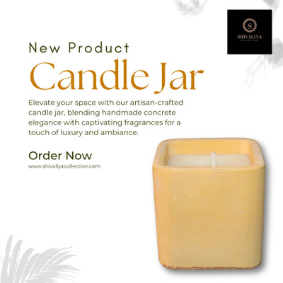 Shivaliya Collection Pure A++ Chunks Scented Wax Luxury Concrete Handcrafted Filled Candle Jar Candle(Yellow, Pack of 1)
