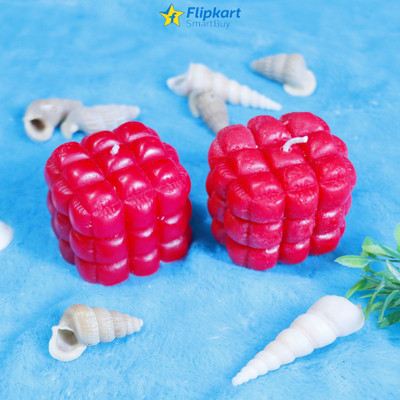 Flipkart SmartBuy Handmade Rose 3D Cube Scented Candle Candle(Red, Pack of 2)
