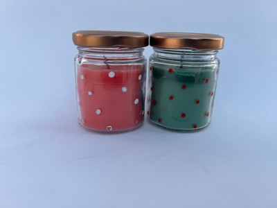 pleasing forest Green::Red_Rose Candle(Green, Red, Pack of 2)