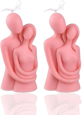 SAPI'S SapiS Cute Couple Candle soy wax Candle(Pink, Pack of 2)