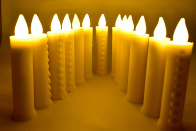 TED TECH Led E-Candle Warm Yellow Battery Operated Candles for Home decorations Candle(White, Pack of 12)