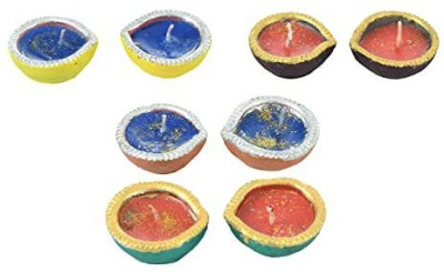 Sitara Crafts Handmade Multicolour Diya Candle Unscented Wax Set of 60 Candle(Multicolor, Pack of 8)