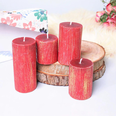 Jimkia CandleRose pillar_fregnance_AVP19_pack of 1 Candle(Red, Pack of 1)