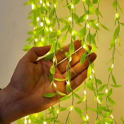 WBD 150 LEDs 4 m Yellow Flickering Leaf Rice Lights(Pack of 1)
