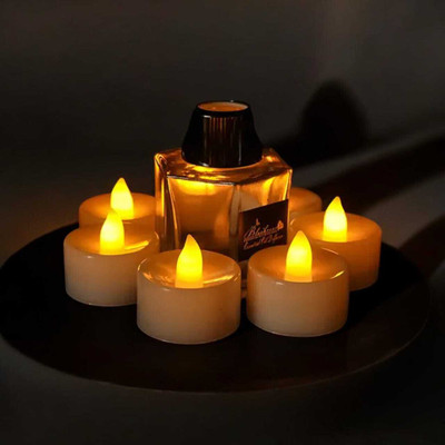 AirSoft Smokeless Wedding Decorative Flickering Flameless Battery Led Tealight Candle Candle(Yellow, Pack of 6)