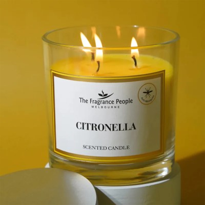 The Fragrance People Citronella 3-Wick Scented Candle Candle(Yellow, Pack of 1)