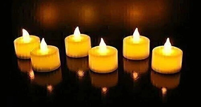 Kivya led candle light|led light candle for home decoration|decorative electric candles set of 6 Candle(Yellow, Pack of 6)