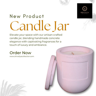 Shivaliya Collection Pure A++ Chunks Scented Wax Luxury Concrete Handcrafted Filled Candle Jar Candle(Pink, Pack of 1)