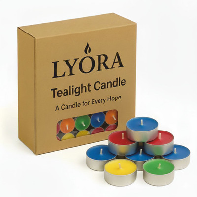 LYORA Candle Pack of 70 T-Light Candles | 3-Hour Clean Burning Diya for Home & Gifting Candle(Multicolor, Pack of 70)