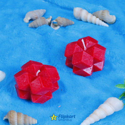 Flipkart SmartBuy Handmade Rose Small Square Scented Candle Candle(Red, Pack of 2)