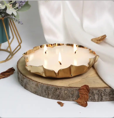 Aura Flame Lotus_urli_candle Candle(Gold, Pack of 1)