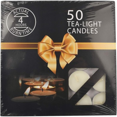Mahasu White Tealight Candle Pack-50pcs Candle(White, Pack of 50)