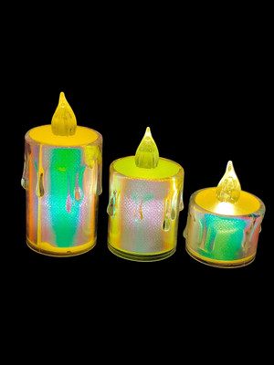 JATIN SALES ILLUMINATE LIFE Shining Body LED Tealight Candles – Flameless Battery Operated Lights Candle(Multicolor, Pack of 3)