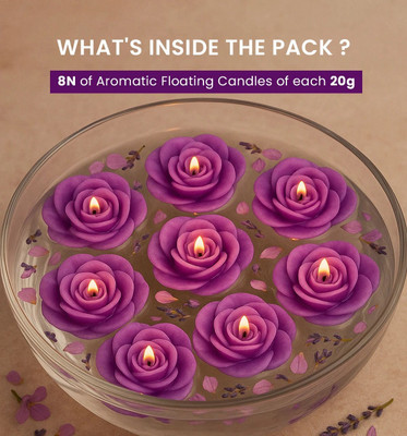 pleasing forest AN_(A_449)_Floating_Purple_Pack Of -8 Candle(Purple, Pack of 8)