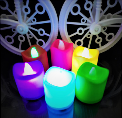 AFTERSTITCH Colour changing mutli color led t lights Candle(Multicolor, Pack of 6)