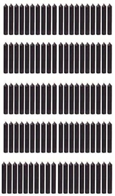 Parkash Candles Chime Candles/ Stick Candle/ Spell Candle Set of 100 | Unscented Candle(Black, Pack of 100)